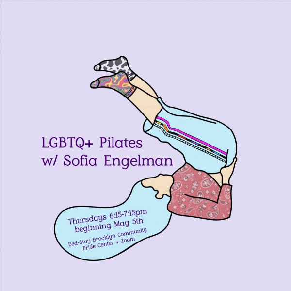 A light purple graphic featuring a line drawing of Sofia with brightly patterned socks, pants, and long-sleeve top.