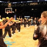 Dancer performing on court