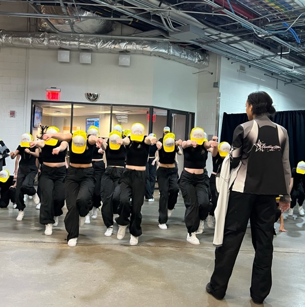 Dancers rehearsing at Barclays Center