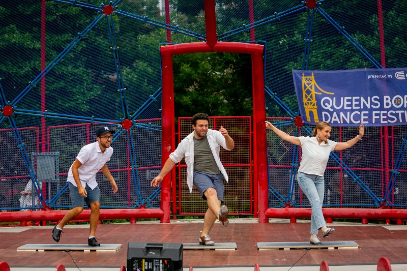 Photo from outdoor Queensboro Dance Festival event, celebrating dance and culture 