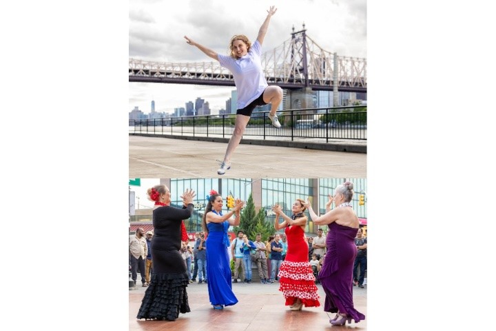 Photo from outdoor Queensboro Dance Festival event, celebrating dance and culture