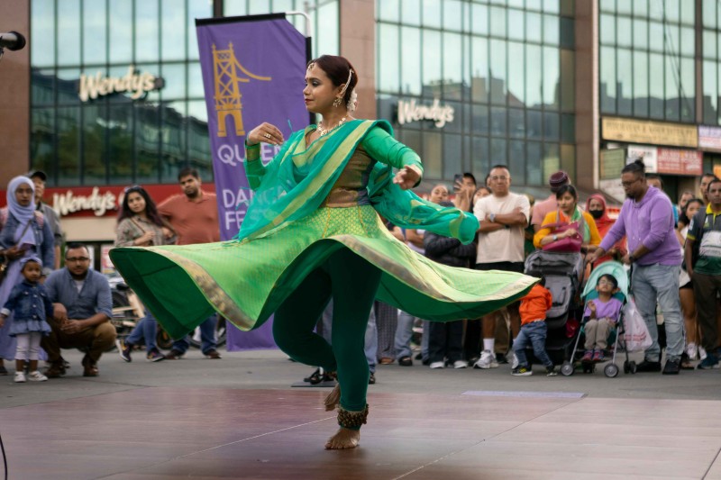 Photo from outdoor Queensboro Dance Festival event, celebrating dance and culture