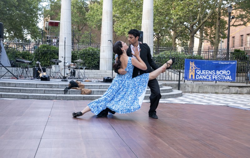 Photo from outdoor Queensboro Dance Festival event, celebrating dance and culture