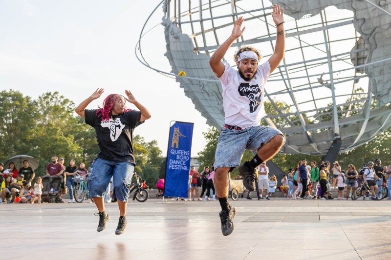 Photo from outdoor Queensboro Dance Festival event, celebrating dance and culture