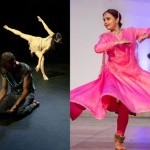Split image of contemporary dancers and classical Indian dancer 