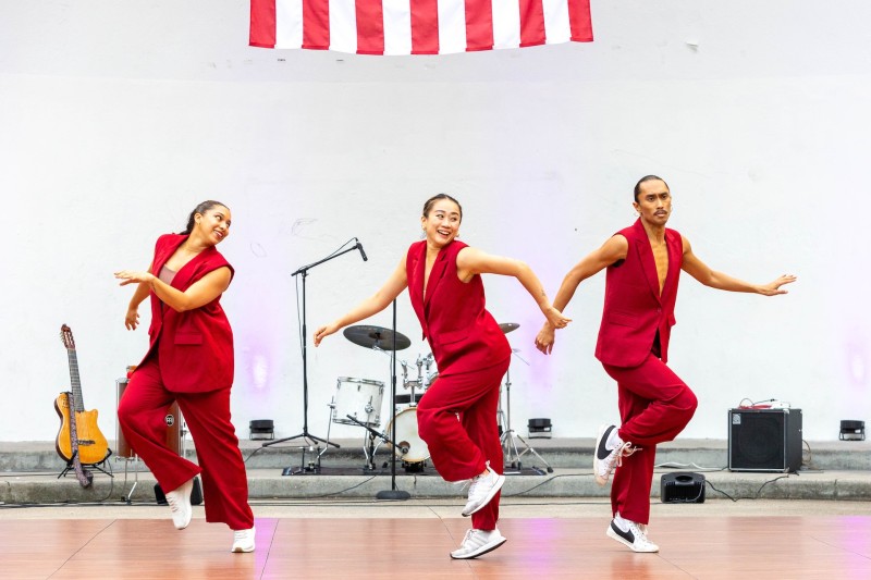 Photo from outdoor Queensboro Dance Festival event, celebrating dance and culture