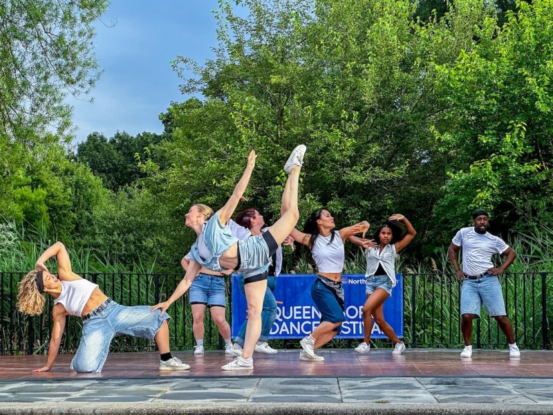 Photo from outdoor Queensboro Dance Festival event, celebrating dance and culture