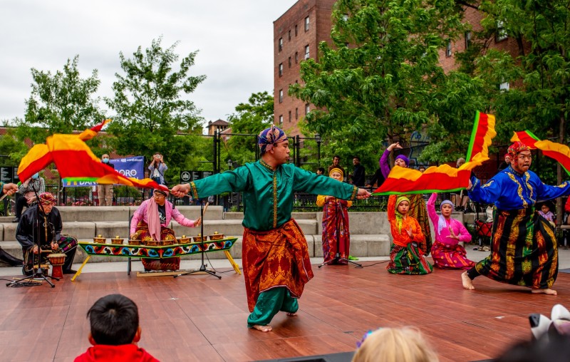 Photo from outdoor Queensboro Dance Festival event, celebrating dance and culture