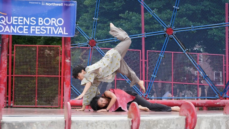 Photo from outdoor Queensboro Dance Festival event, celebrating dance and culture