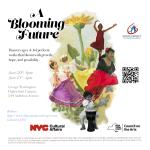 Show Flyer for A Blooming Future which includes colorful images of flowers and dancers