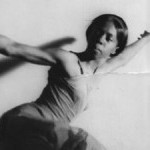 Black and white photo of Barbara Ensley dancing.