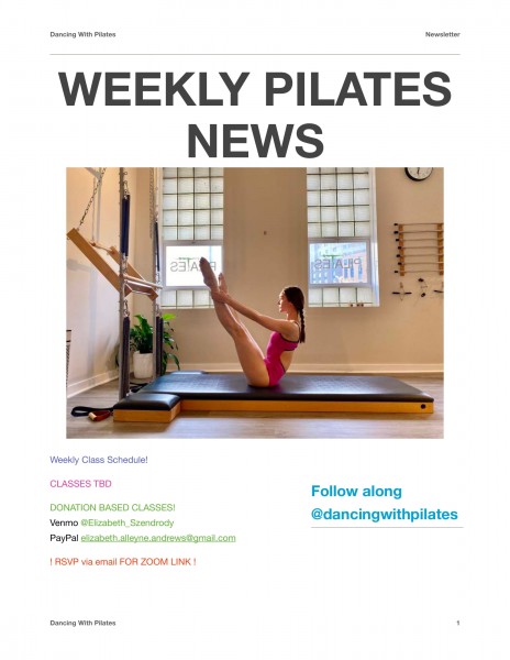 Dancing With Pilates Newsletter