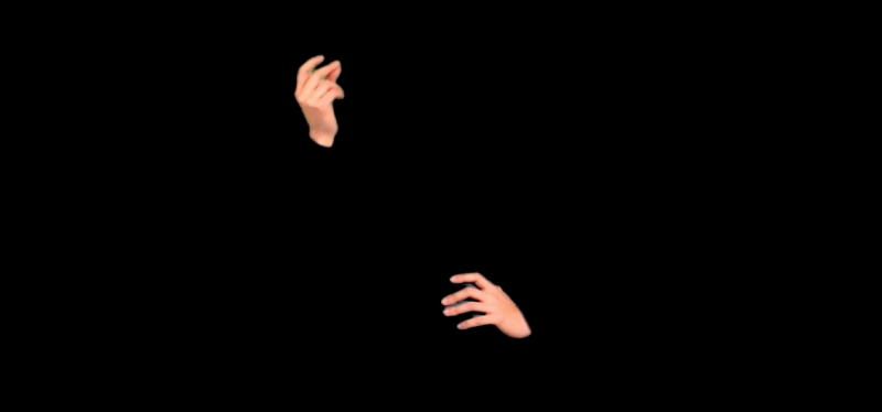 Authoritative hands float in a black void of space. one hand is posed resting on an invisible figure while the other is snapping