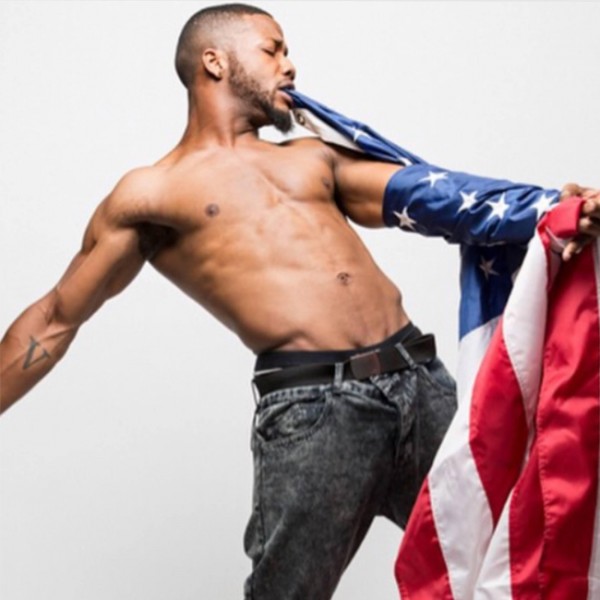 Dancer holding an American Flag
