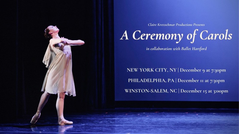 Dancer looking up. Black background. 