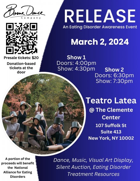 An image of the event flyer for Release, an Eating Disorder Awareness Event