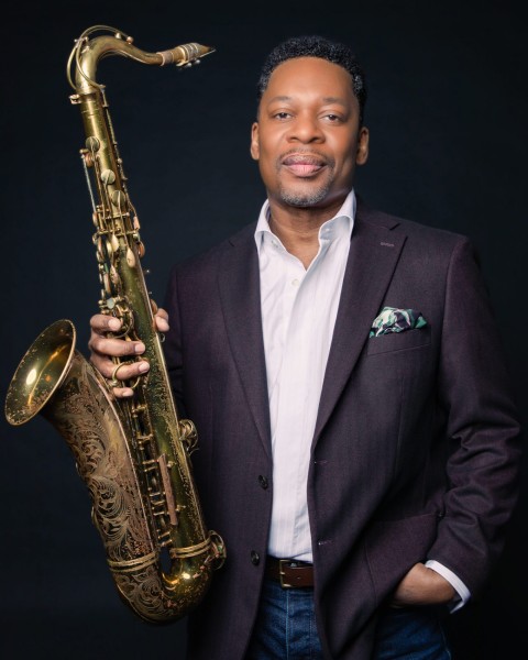 Portrait of Ravi Coltrane.