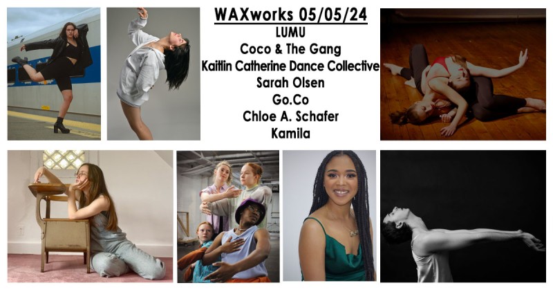 Collage of photographs of/by the 7 artists featured