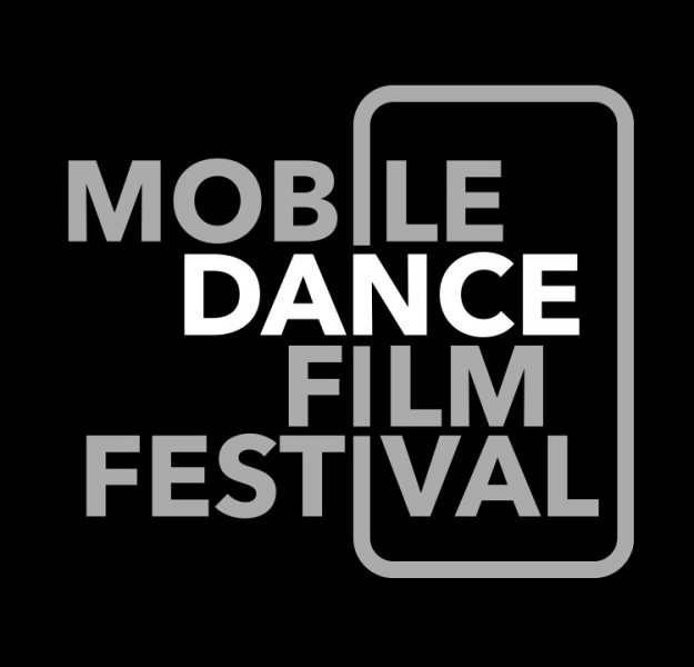 image with grey and white capitalized text on black background that reads "MOBILE DANCE FILM FESTIVAL"