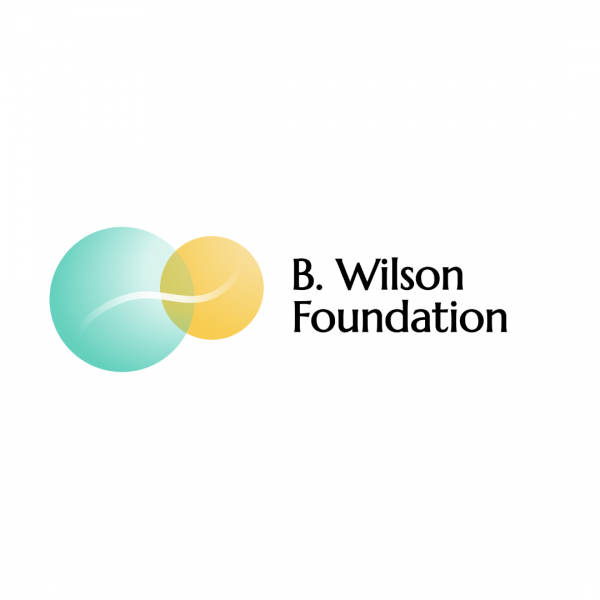 Teal and yellow overlapping circles next to the text B. Wilson Foundation