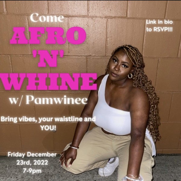 Picture of dancer & choreographer with highlighted words of class details 