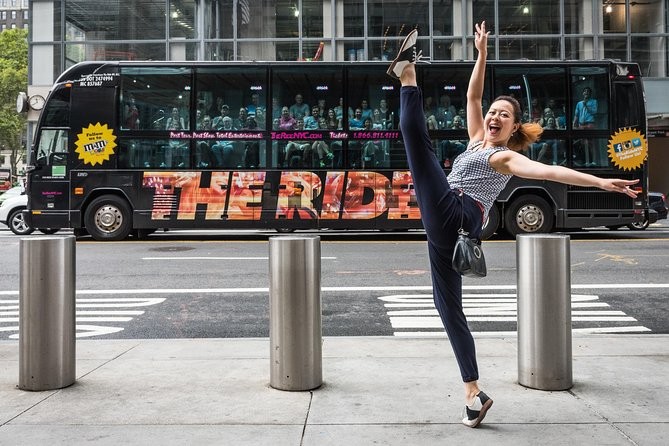 Dancer in front of Bus