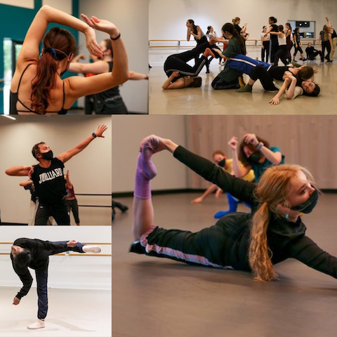 Collection of dance images. Dancers and teachers in studios various shapes.