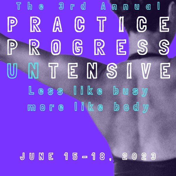 [ID: this is a text graphic that includes a photo in the background. The photo has a bright purple background surrounding a zoom