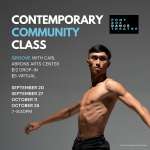 Carl with a grey background with text reading "Contemporary Community Class"