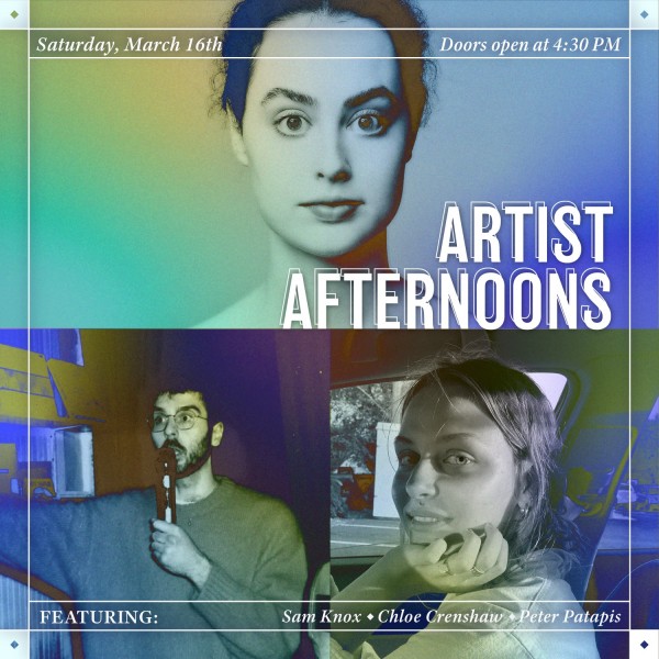 Image of performers Chloe Crenshaw, Peter Patapis, Sam Knox