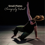 Dancer Emily Green slides on one hand and knee