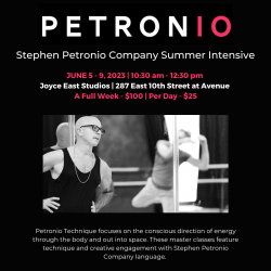 Stephen Petronio instructing an SPC dancer during rehearsal. 
