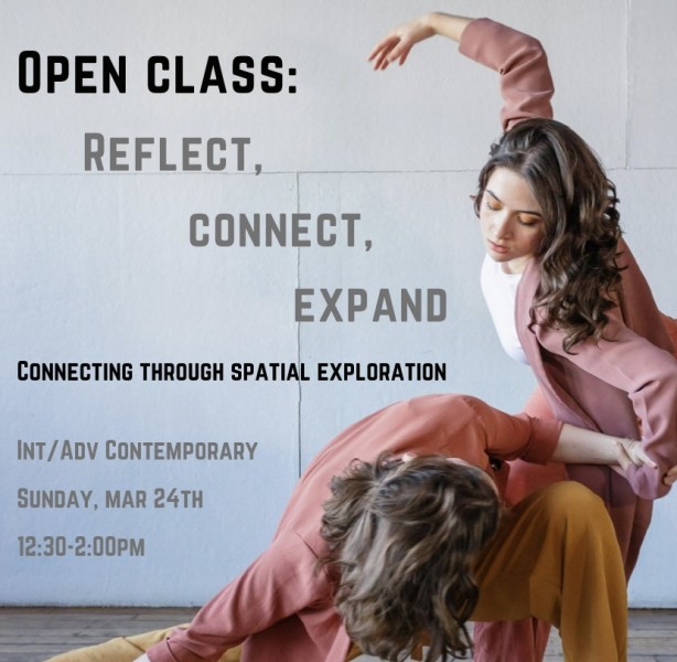 Text on the photo reads: OPEN CLASS: Reflect, Connect, Expand