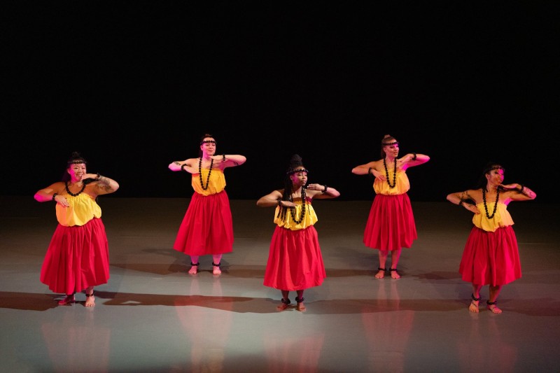 Group of dancers performing hula 