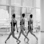 Dancers walking in a studio
