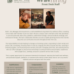 Flyer for Front Desk position 