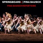 Flyer with dates for SPRINGBOARDx | PINA BAUSCH featuring a photo excerpt from Rite of Spring