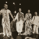 Inter-Grant Artists Huiwang Zhang, &Eacute;MU (Maria Takeuchi), Ching-I Chang, and Marie Lloyd Paspe in finale bow, tinted amber photo 