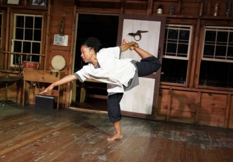 Symara dancing in the main hall