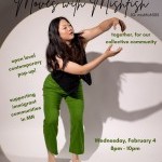 a class flyer that includes a picture of michelle (dark brown hair, black top, green pants) and text about the class