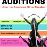 Audition now for the American Mime Theatre