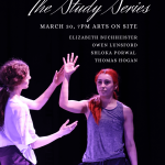 Dancer holding another dancer's right hand up