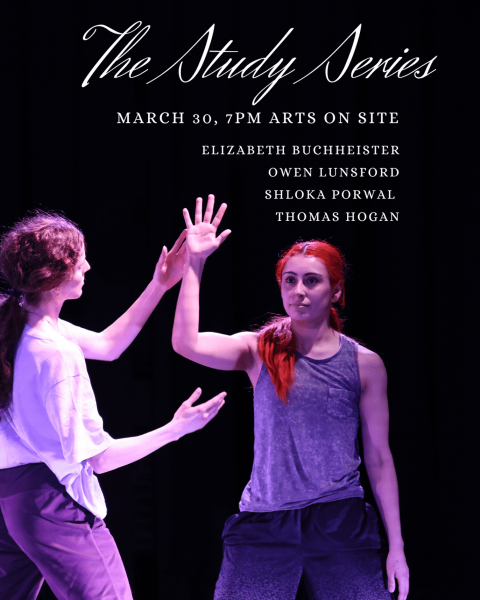 Dancer holding another dancer's right hand up