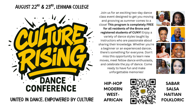Event logo with text about the event and QR Code to register for the event