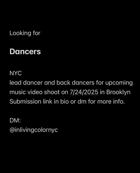 Looking for Dancers, DM @inlivingcolornyc
