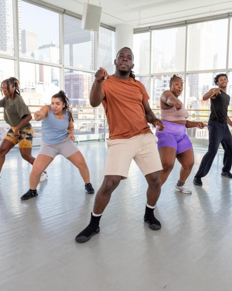 Photo of dancers in the Ailey Studios
