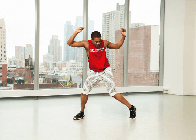 Photo of dancer in the Ailey Studios 