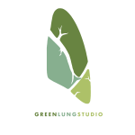Graphis reads "Green Lung Studio" with an image of a lung in three different shades of green.