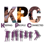 KPC logo with dancers outlined in purple silhouette jumping underneath the lettering Keeping People Connected