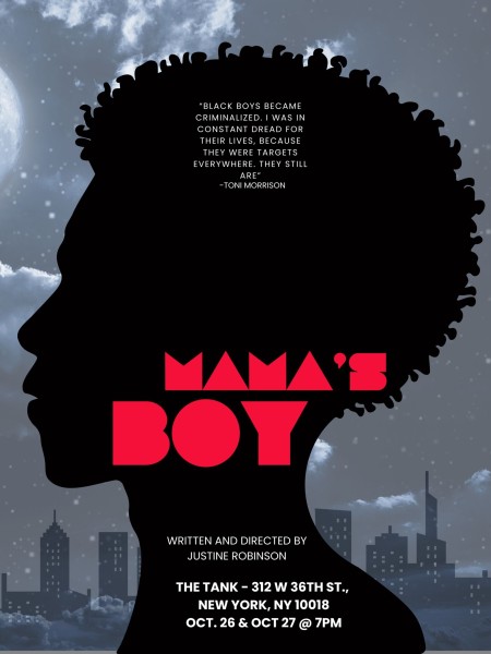 Promotional graphic for the play Mama’s Boy